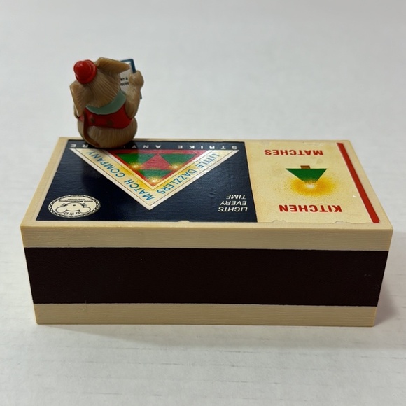 Vtg 1984 Hallmark Matchbook Mice Christmas Decoration Music Box - Picture 6 of 15